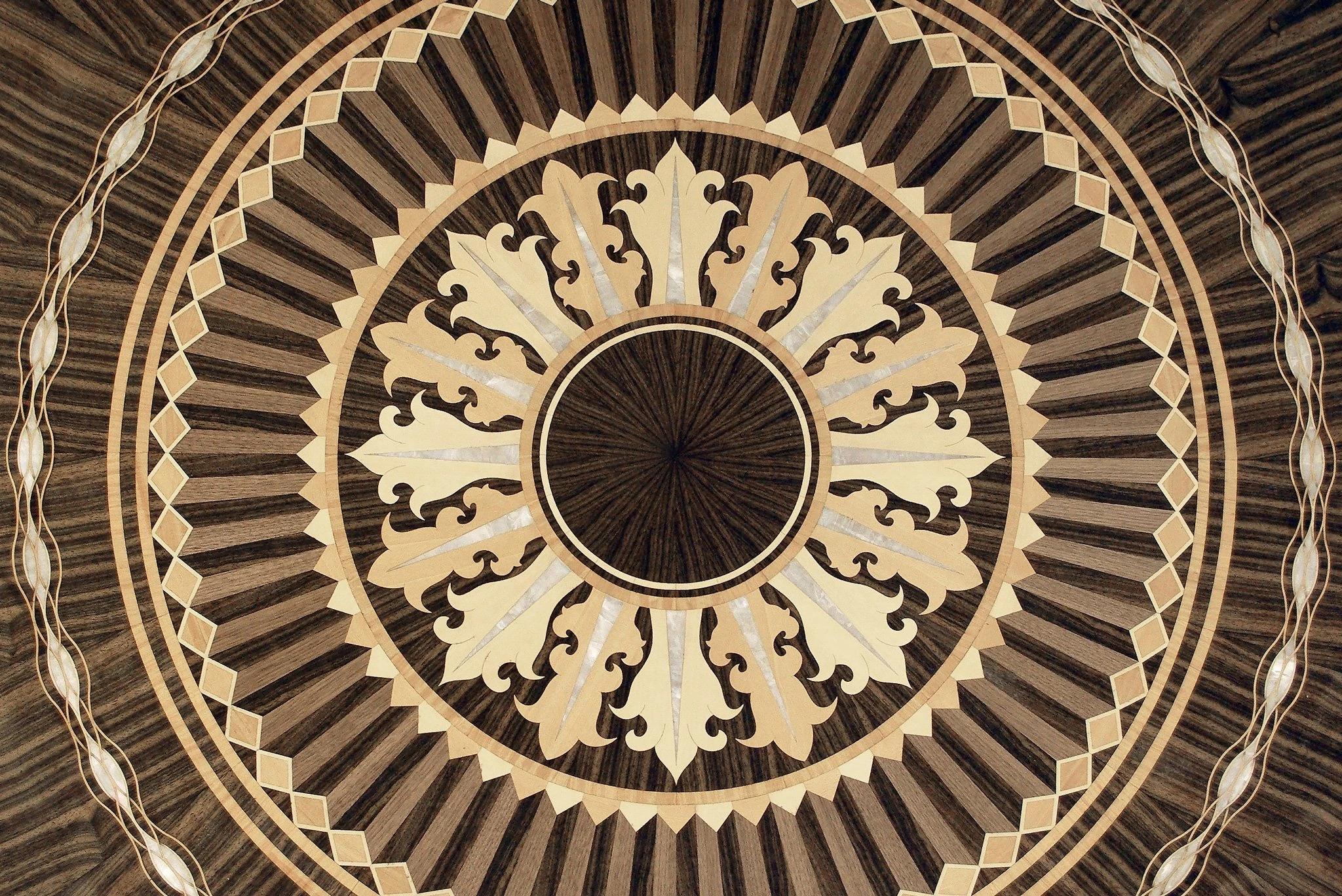 Marquetry table top