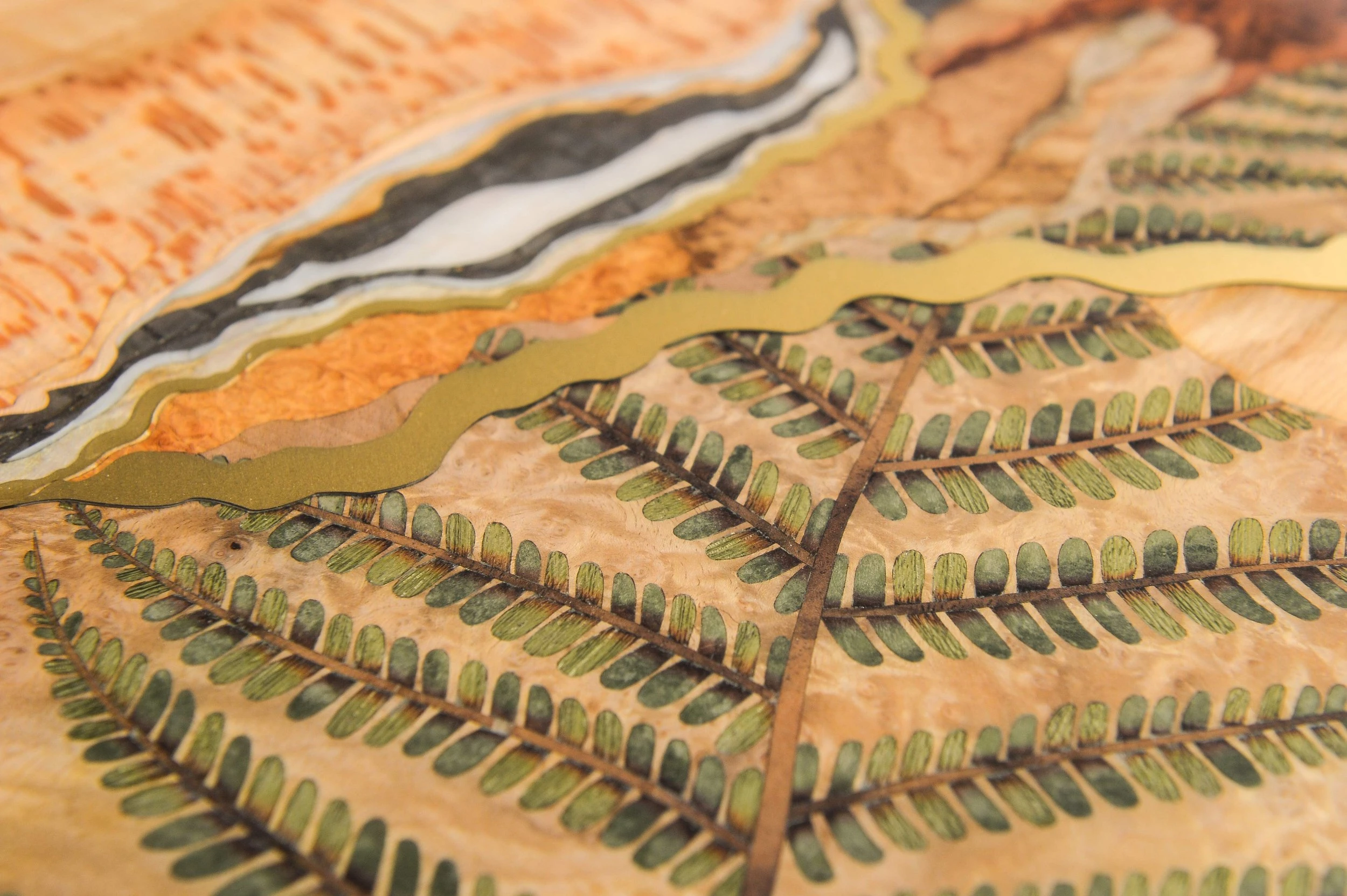 Marquetry panel in the studio