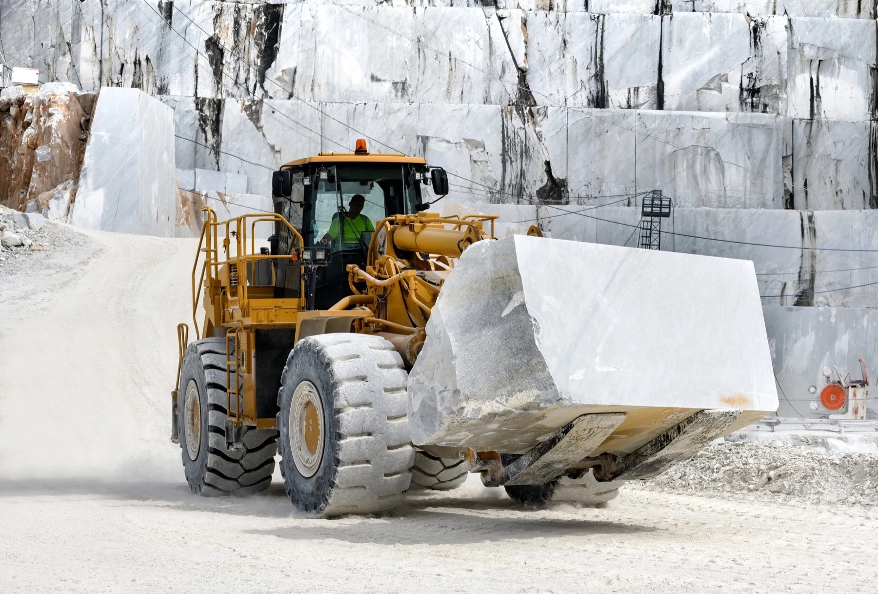 Marble transportation at quarry