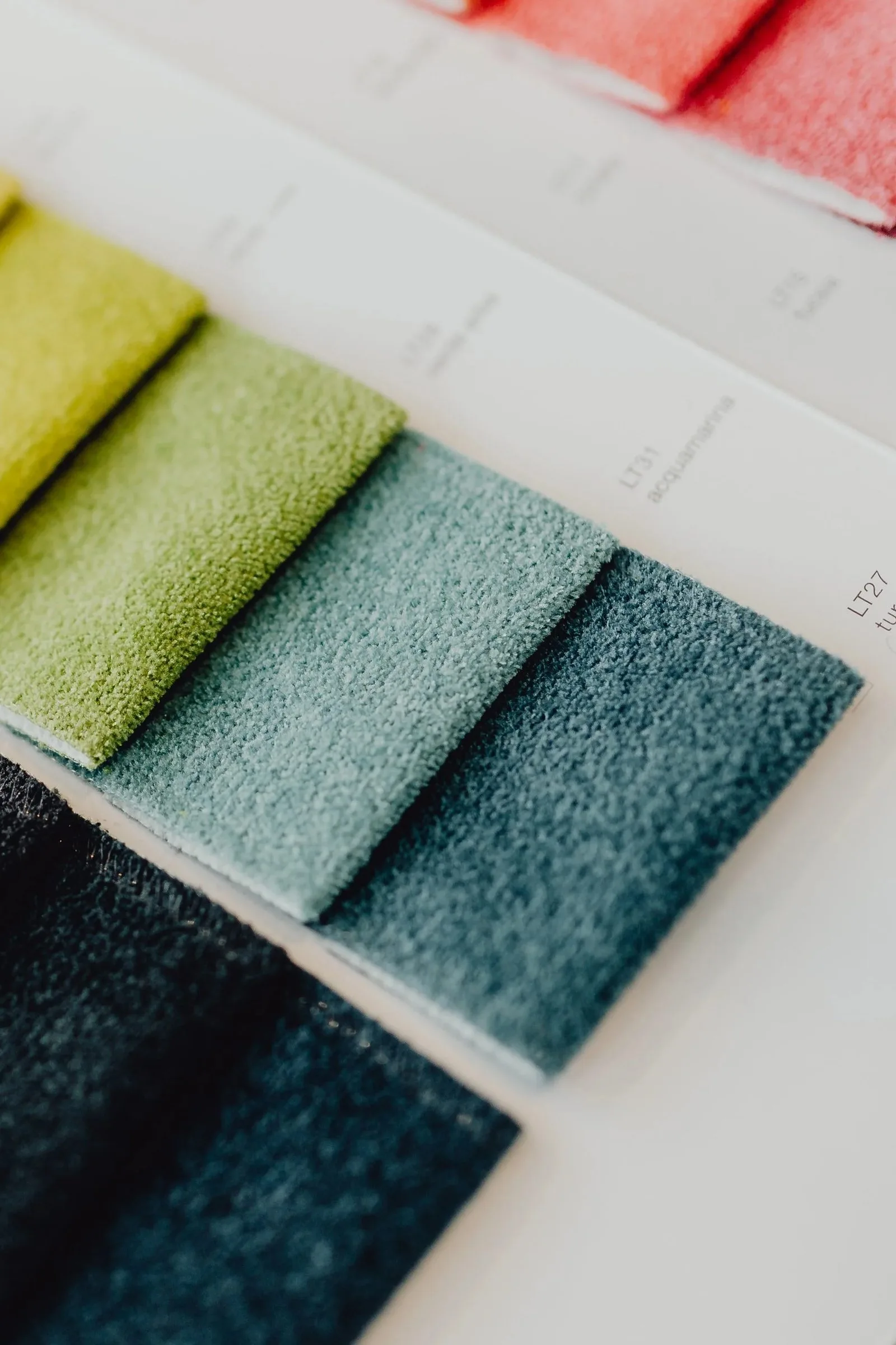Colourful fabric samples