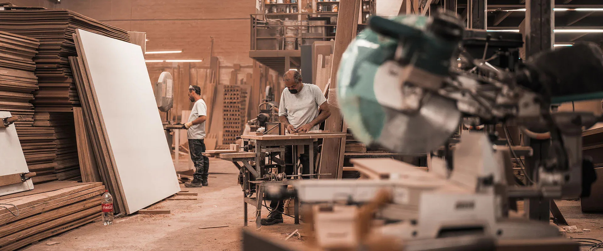 Woodwork workshop workers