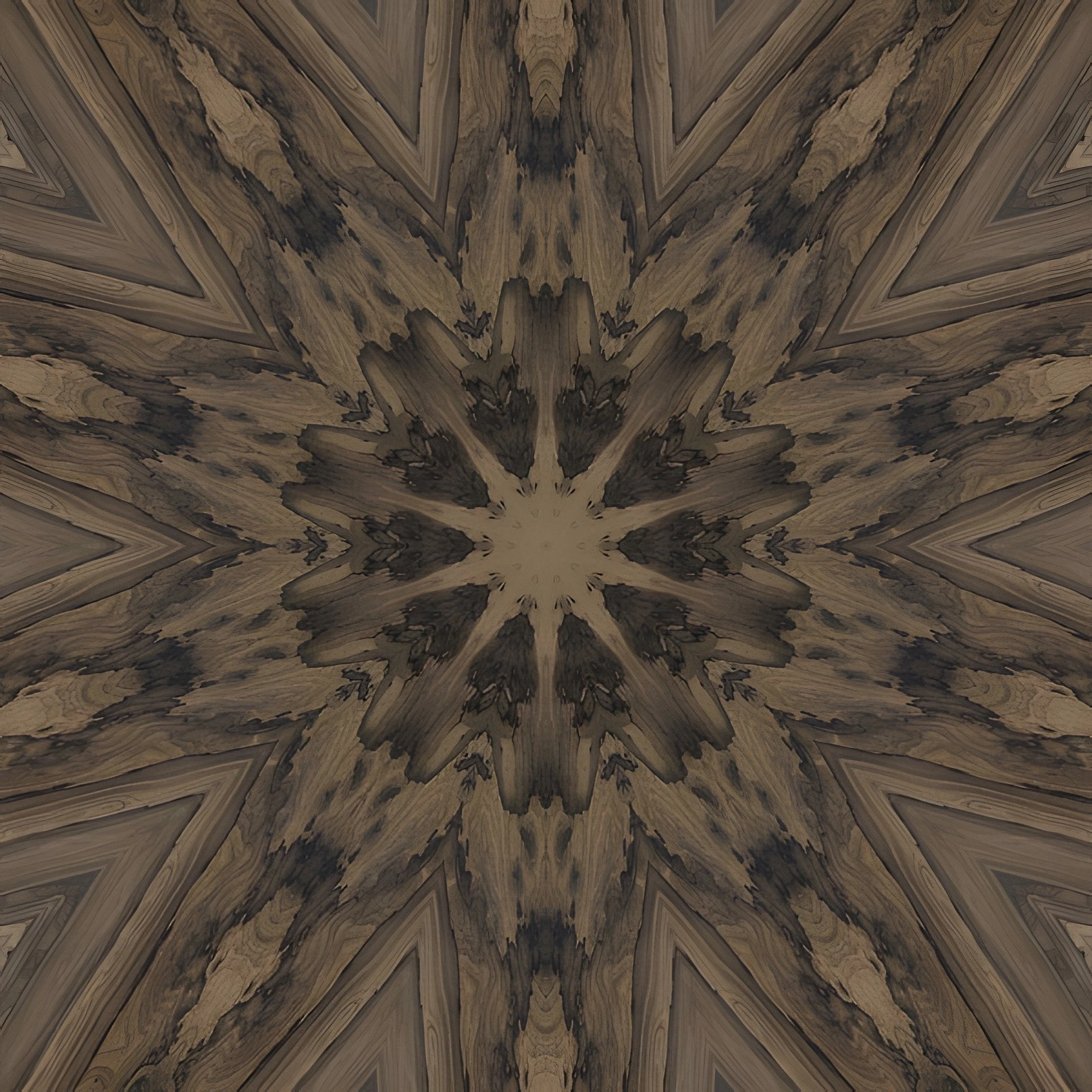 Ziricote starburst veneer, detail