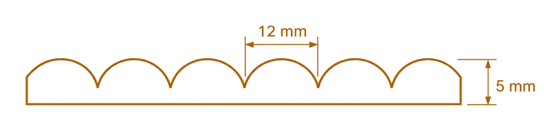 Dessin en coupe du profil jonc doux avec sa dimension indiquée
