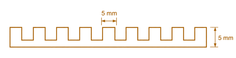 Dessin en coupe du profil rainure carrée avec sa dimension indiquée