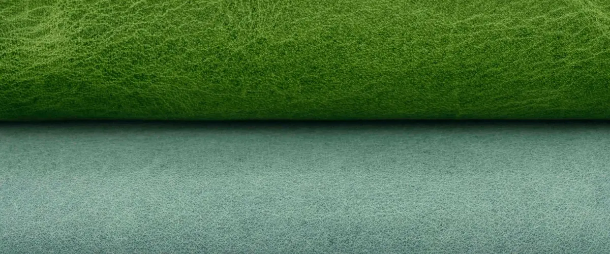 Rolled green leather hides in two tones, material for bespoke upholstery