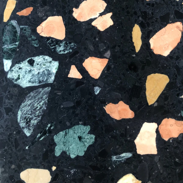 Bespoke terrazzo sample TE06 — colour and aggregate mix