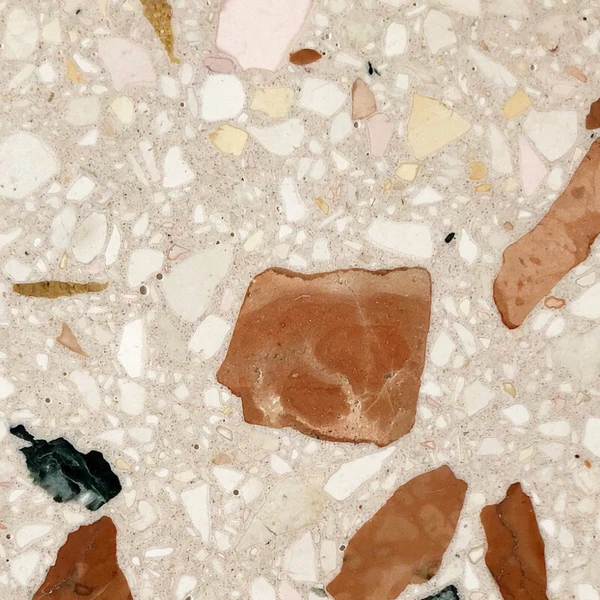 Bespoke terrazzo sample TE081 — colour and aggregate mix