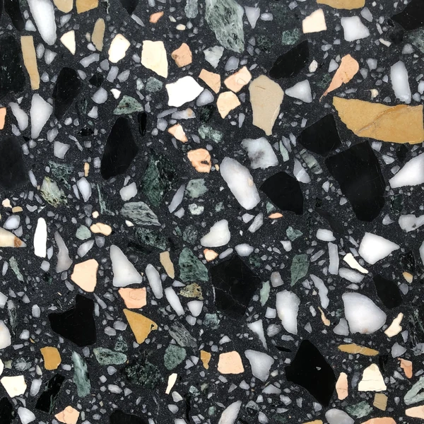 Bespoke terrazzo sample TE106 — colour and aggregate mix