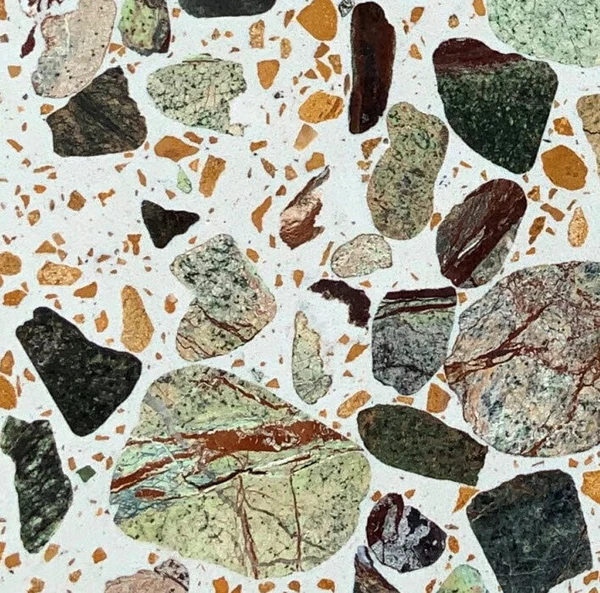 Bespoke terrazzo sample TE126 — colour and aggregate mix