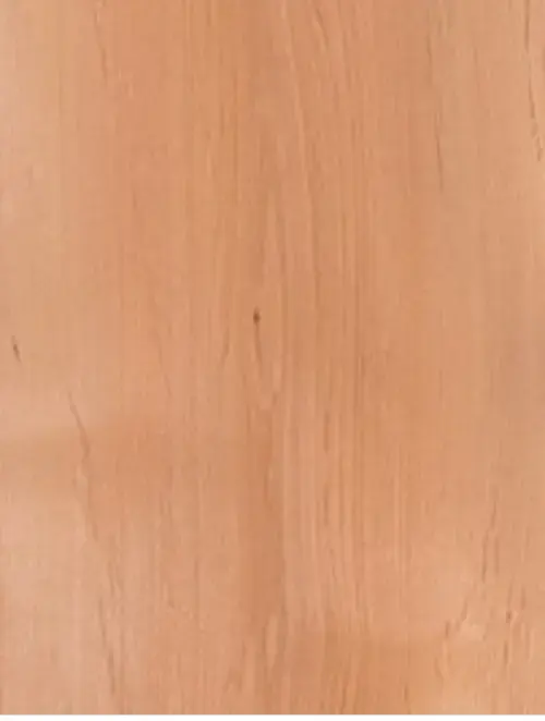 Red alder wood veneer sheet with soft peach tone and straight grain