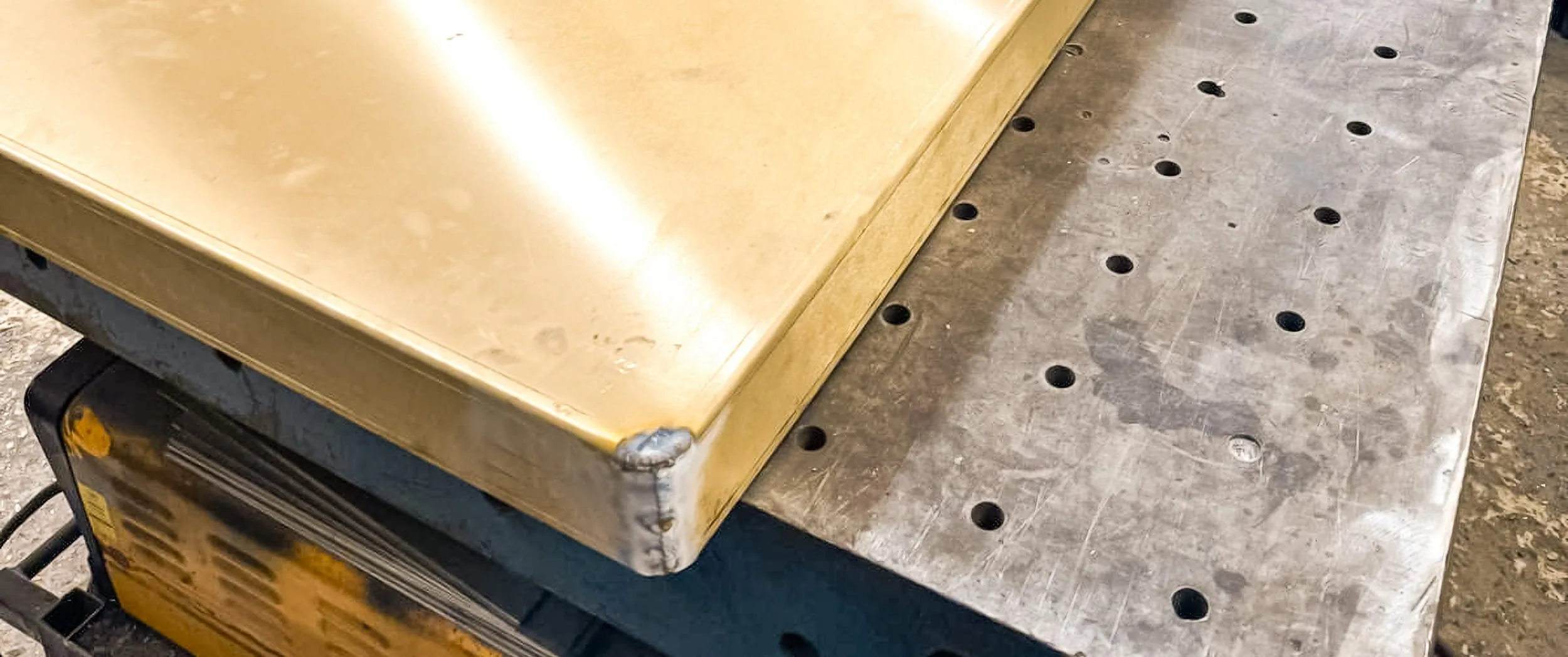 Polished brass worktop