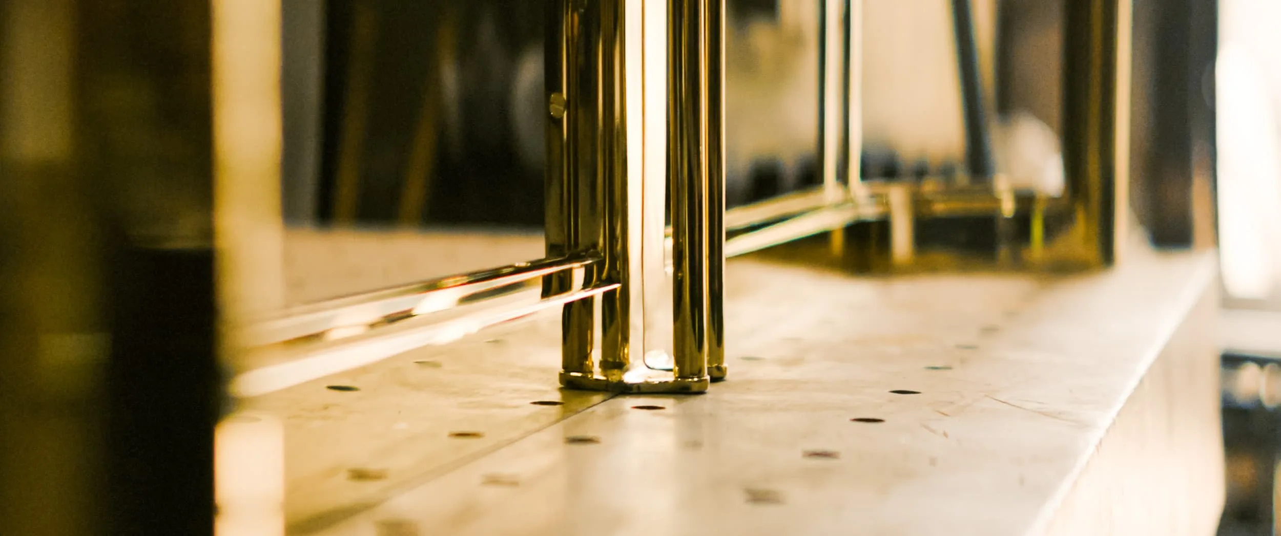 Brass utility unit installed