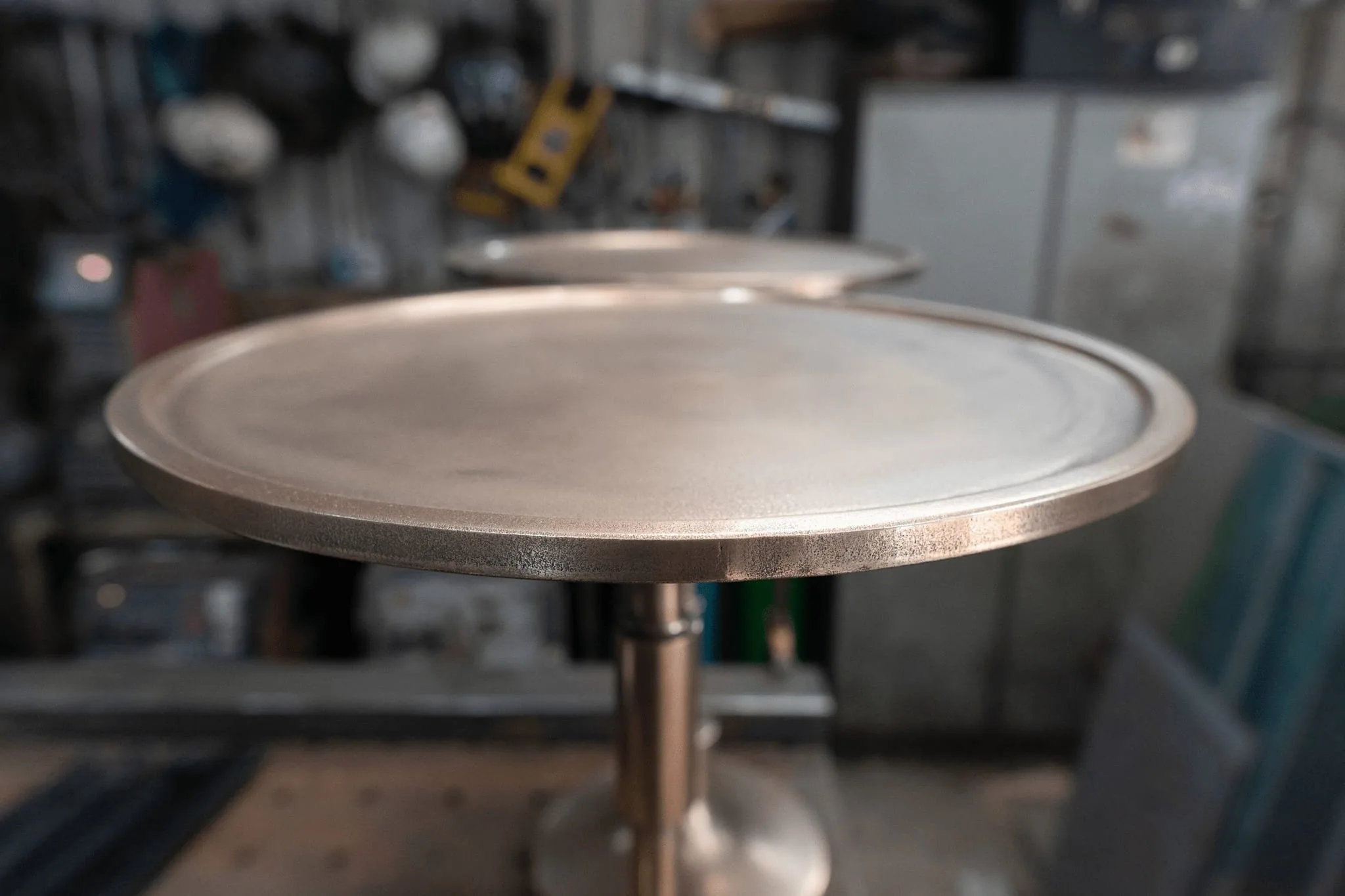 Brass martini table — bespoke metalwork by Make Bespoke Studio for Julie's Restaurant