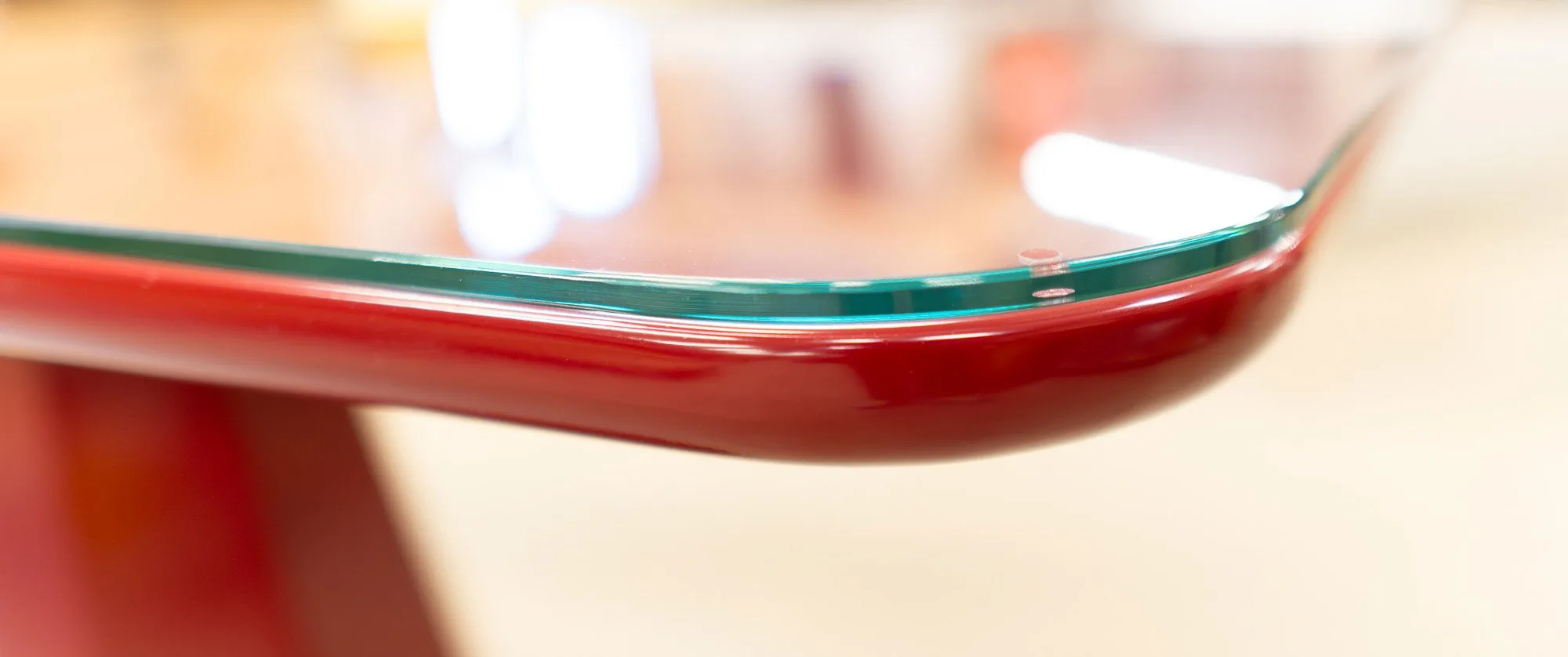Glass top table detail — Make Bespoke Studio for Julie's Restaurant