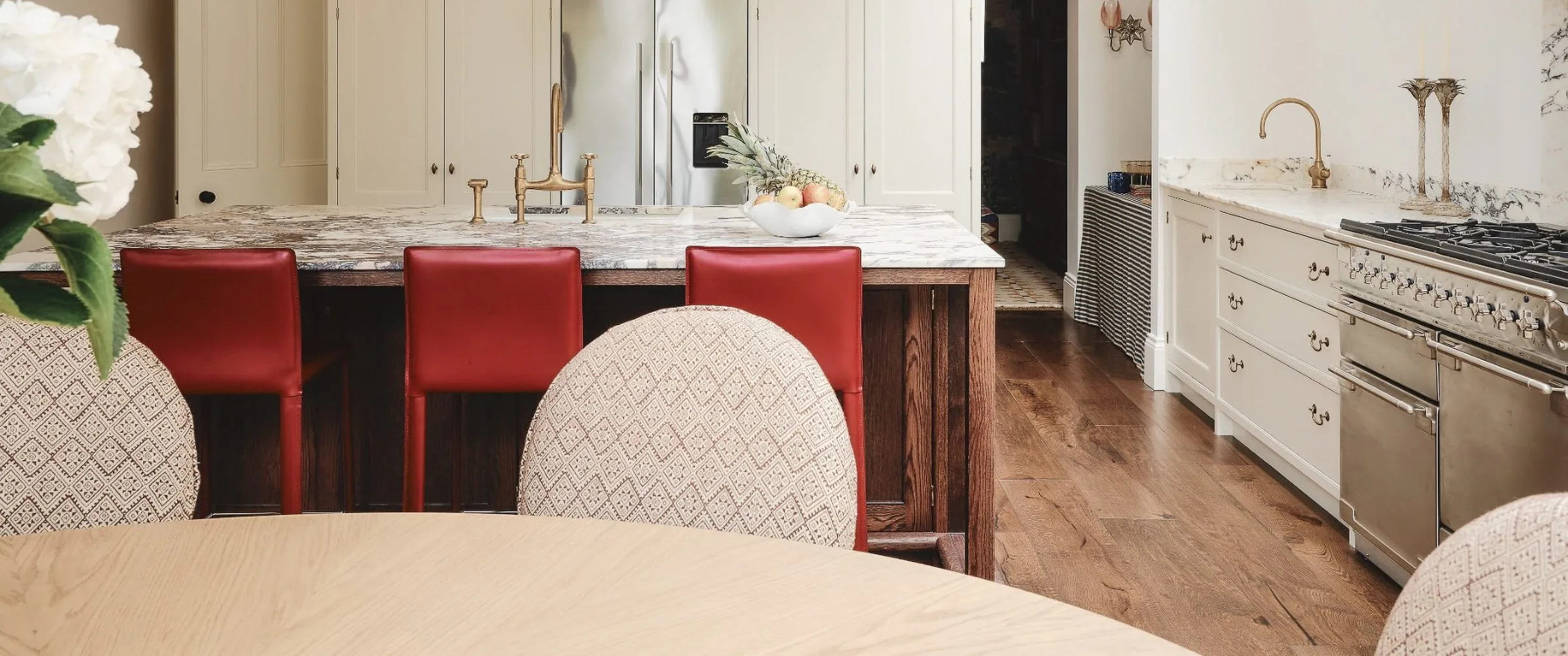 Full table in Rosanna Bossom's kitchen, Notting Hill