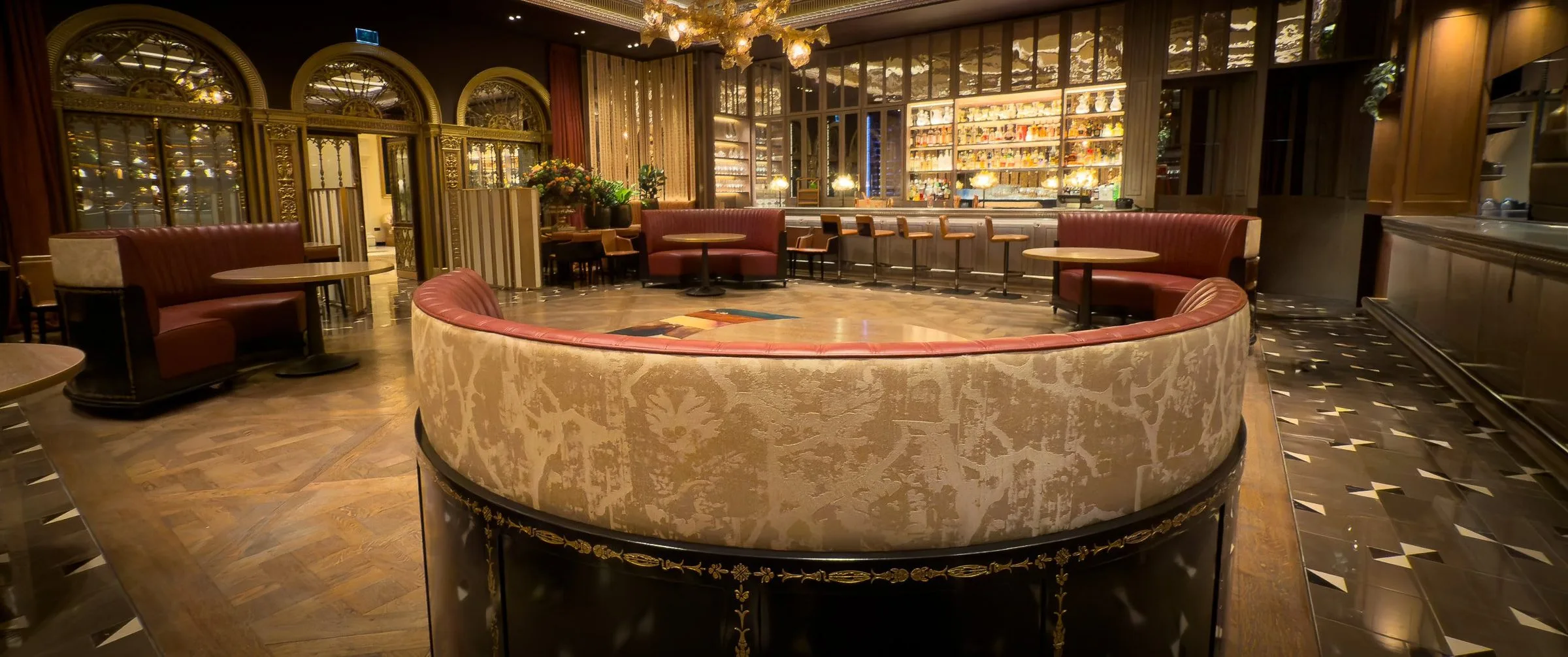 Lacquer and gilt panel detail — The Grill at The Dorchester