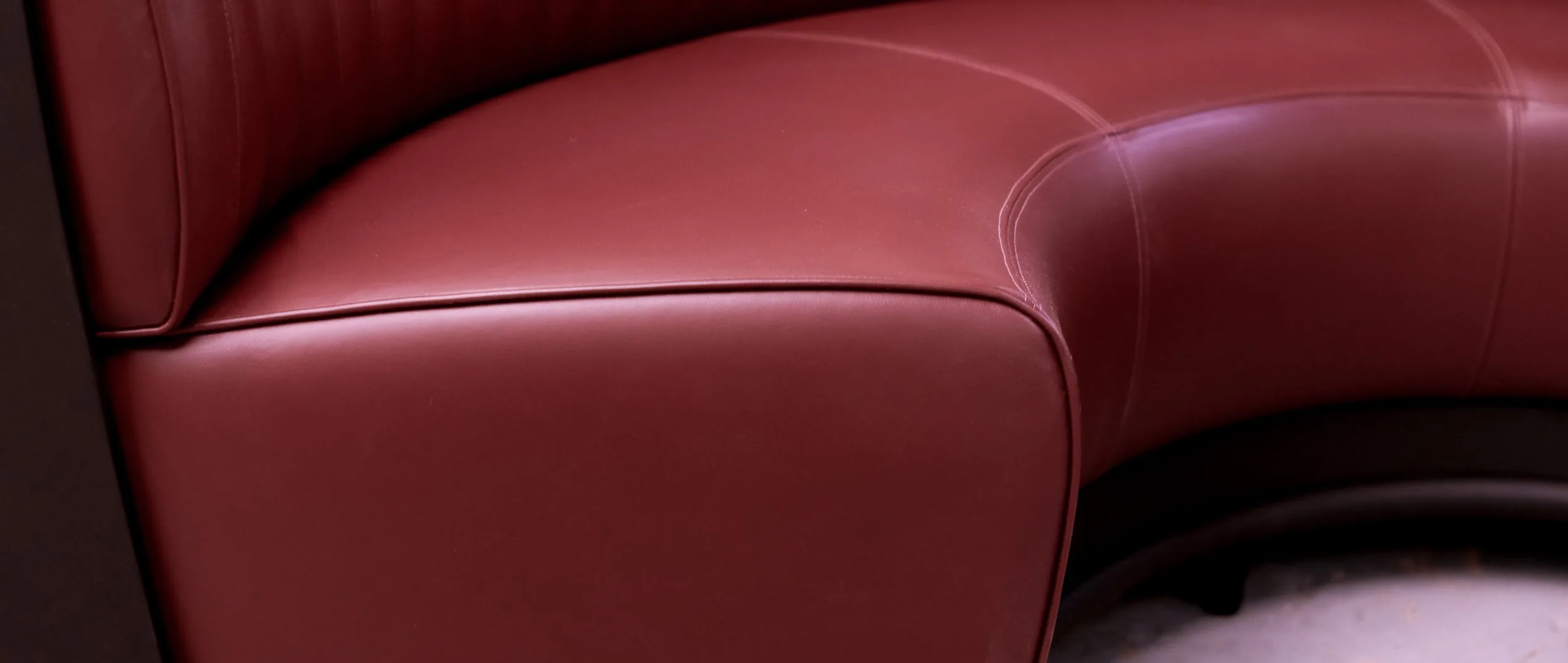 Banquette seating upholstery detail — The Grill at The Dorchester